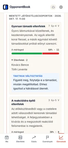 Mentett MI-játékstílus-besorolás: hasonló stílusú ellenfelek csoportjai, a jellemző játékuk, az ellenük elért mérleg és győzelmi arány, névsor és taktikai javaslat.